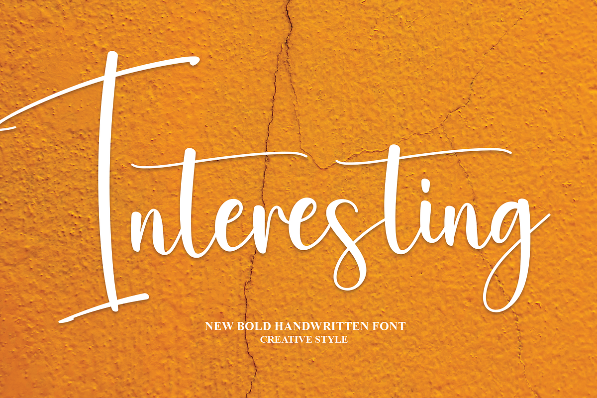 Interesting | Script Font, a Script Font by Scratchones (Photo 1 of 8)