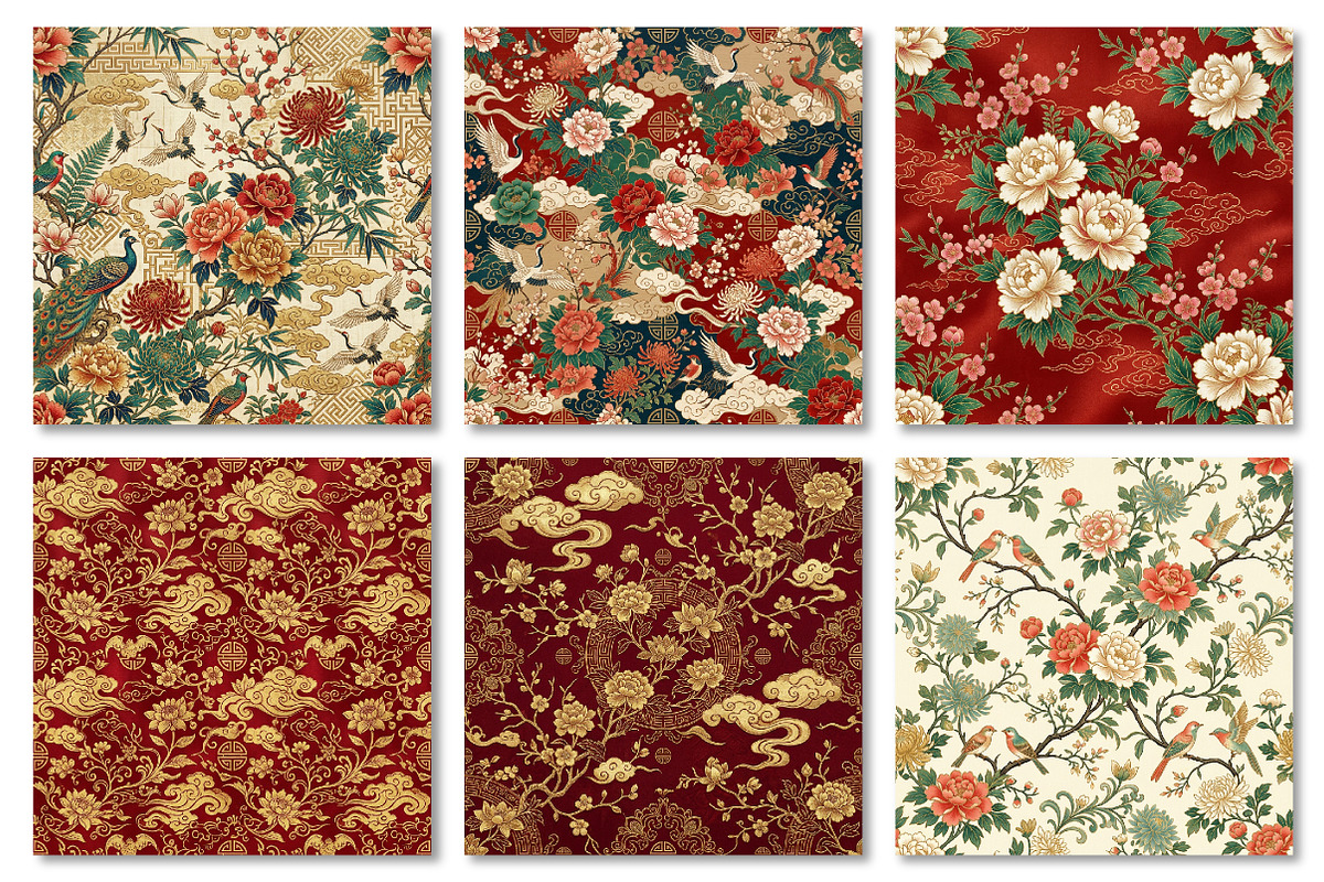 Vintage Chinese Digital Paper, a Texture Graphic by Dream Creation (Photo 4 of 6)