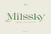 Milssky || Modern & Classy Ligature, a Serif Font by BrandSemut (Thumbnail 1 of 16)