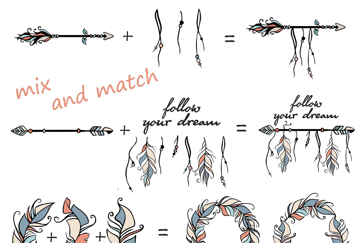 Tribal Vector Clipart. Boho set, a Decorative Illustration by Live line (Photo 9 of 14)