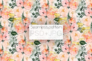 Watercolor pink bouquet pattern, a Pattern Graphic by yahu88studio (Thumbnail 2 of 7)