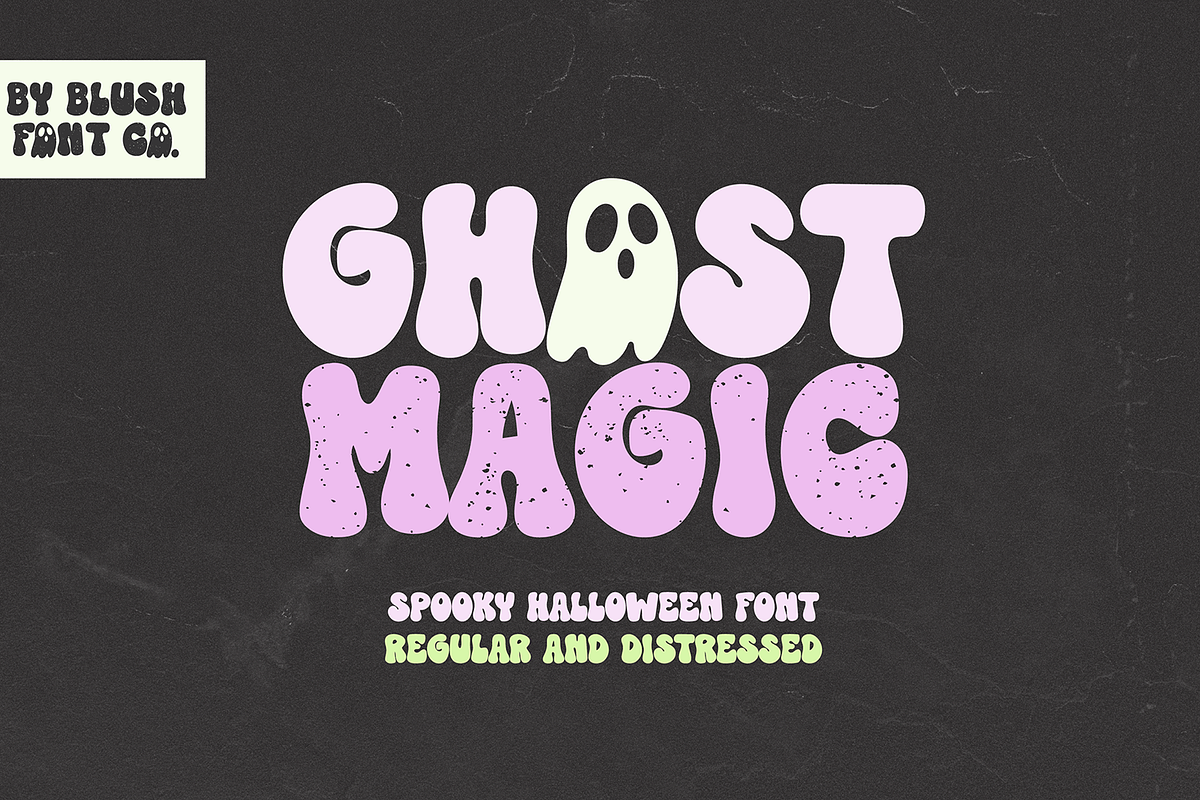 GHOST MAGIC (Regular and Distressed), a Sans Serif Font by Blush Font Co. (Photo 1 of 3)