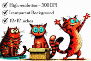 Funny Cat Clipart, an Illustration by Libby Wishes (Thumbnail 2 of 6)