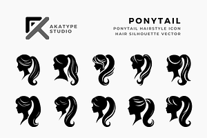 Ponytail Hairstyle Icon Vector, an Icon by Akatype Studio