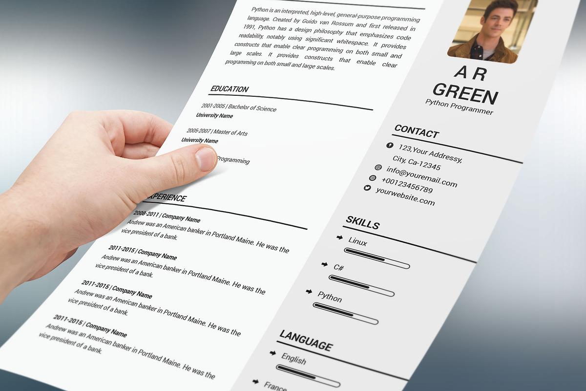 Clean Resume/CV, a Resume Template by designvillage (Photo 3 of 12)