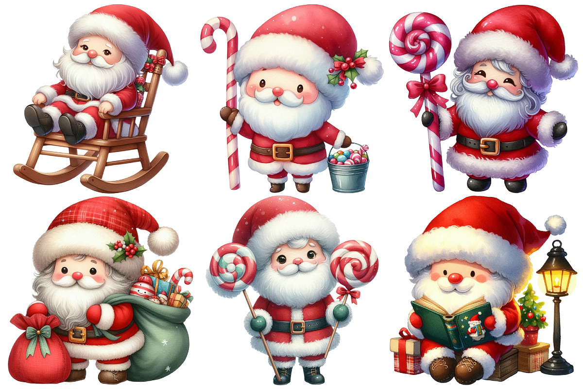 Adorable Santa Clipart, an Illustration by Pixels.Craft (Photo 6 of 6)