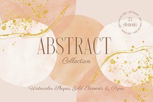 Watercolor Shapes and Gold Overlays