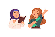 Happy kids singing songs set, a Person Illustration by PaperTrident (Thumbnail 11 of 11)