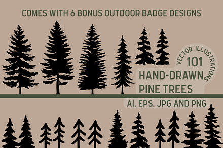 Pine Trees 102 illustrations