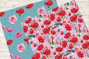 Poppies Flowers, Seamless patterns, a Wallpaper Graphic by NickMitrushov (Thumbnail 9 of 11)