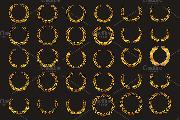 Gold Laurel Wreaths