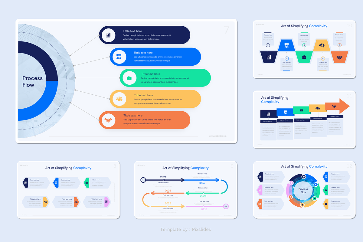 Process Flow Infographics, a Presentation Template by Pixslides (Photo 2 of 7)