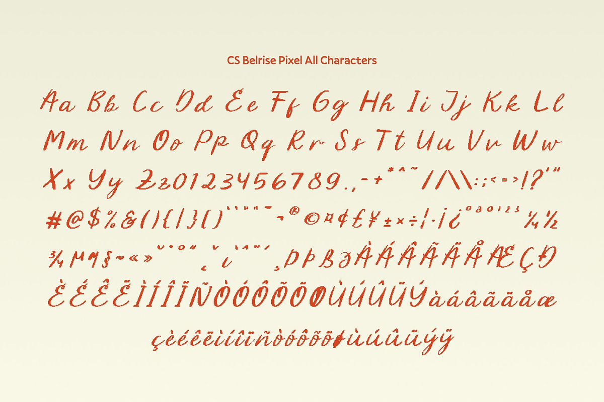 CS Belrise Pixel, a Script Font by Craft Supply Co. (Photo 8 of 8)