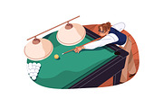 People play pool at billiard table, a Sport Illustration by PaperTrident (Thumbnail 2 of 8)