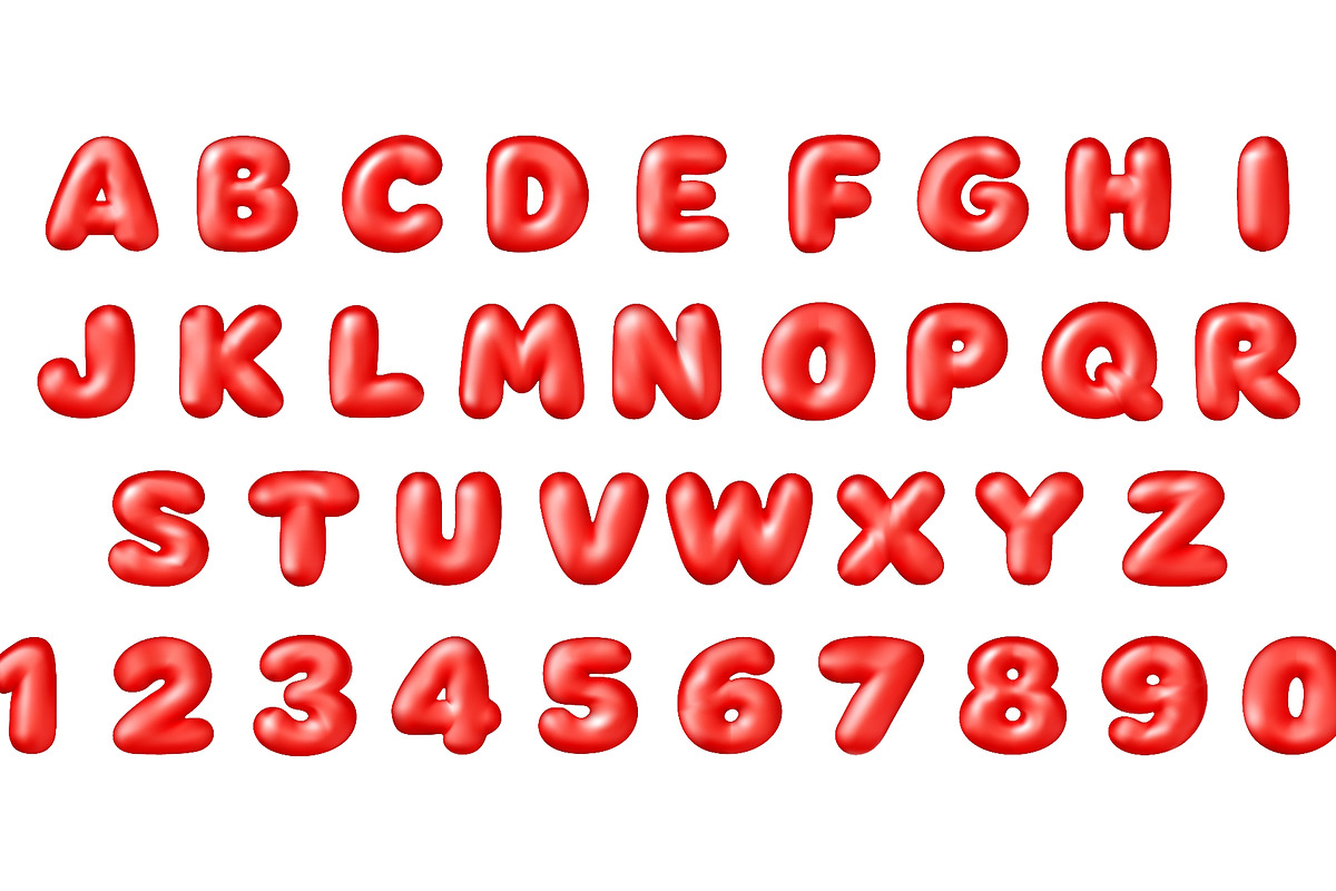 Red 3d alphabet and numbers in, an Object Illustration by Abscent (Photo 2 of 3)