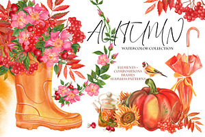 Autumn. Watercolor Collection