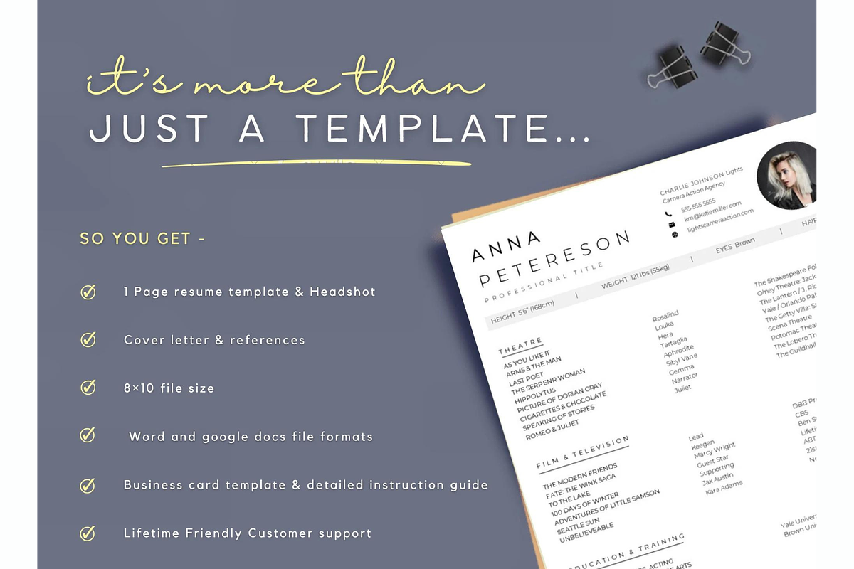 Theatre resume,cover letter template, a Resume Template by Climbwithelevator (Photo 4 of 5)