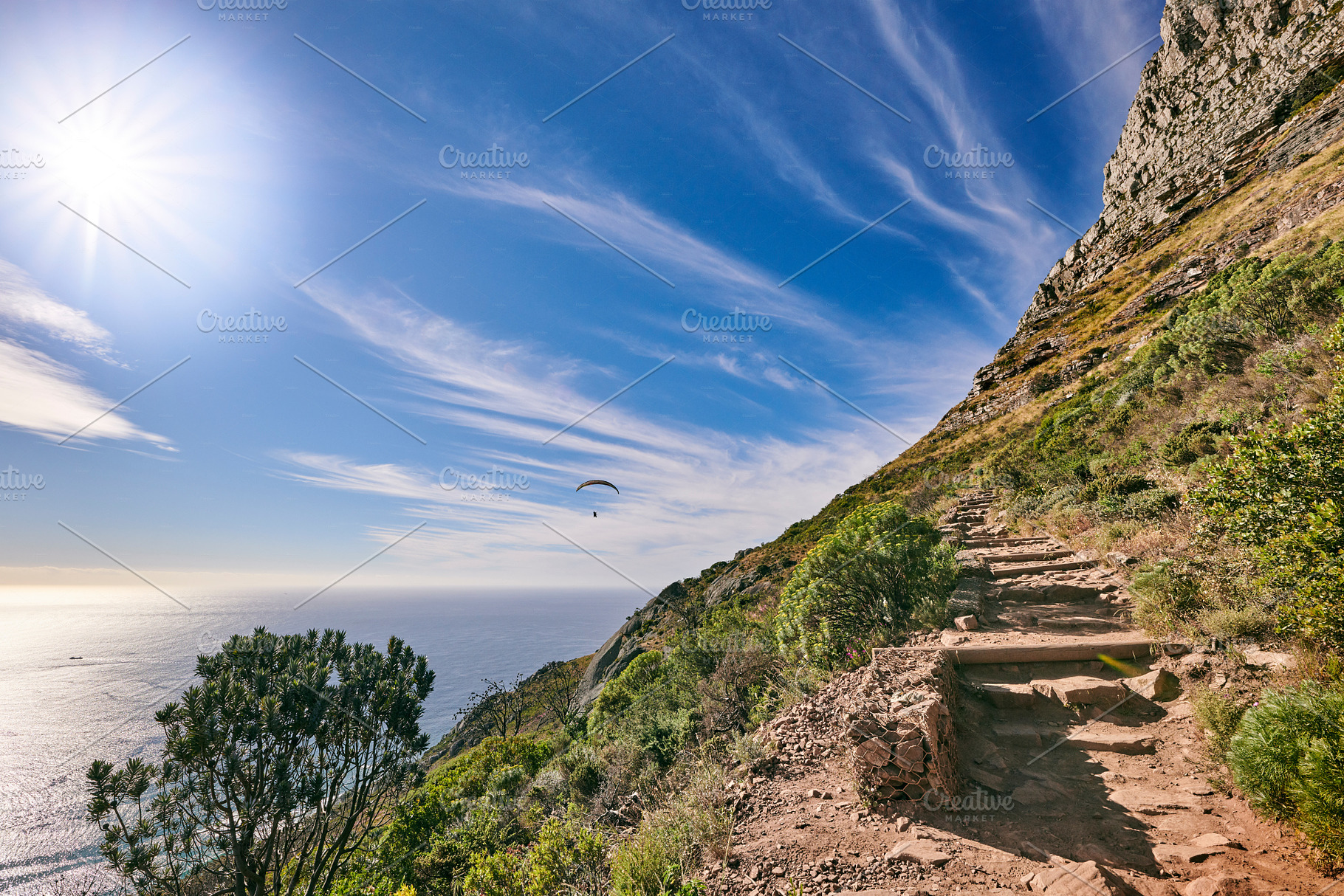Mountain trails - Lion's Head and Table Mountaion, a Photo by Peopleimages.com