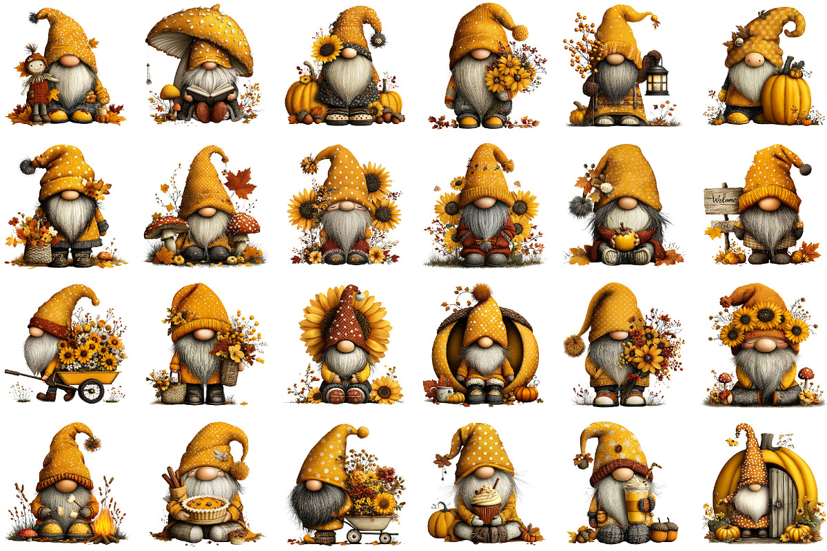 Whimsical Enjoy Cute Autumn Gnome, a Seasonal Illustration by designcity5 (Photo 2 of 5)