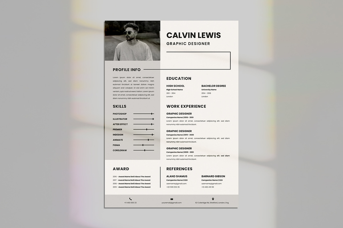Simple Grey - Resume Template, a Resume Template by Jiwstudio (Photo 2 of 3)