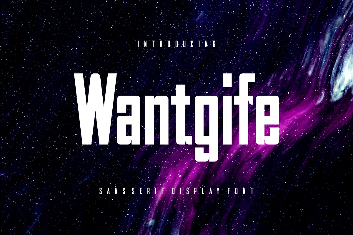 Wantgife - Font, a Sans Serif Font by artchiles_design (Photo 1 of 5)
