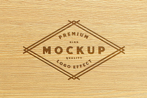 Logo Mockup Engraved Wood