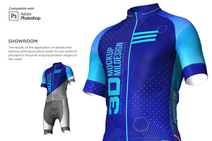 3d Mens Cycling Jersey Kit Fullzip