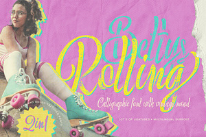 Bettys Rolling Script, a Script Font by Gleb Guralnyk