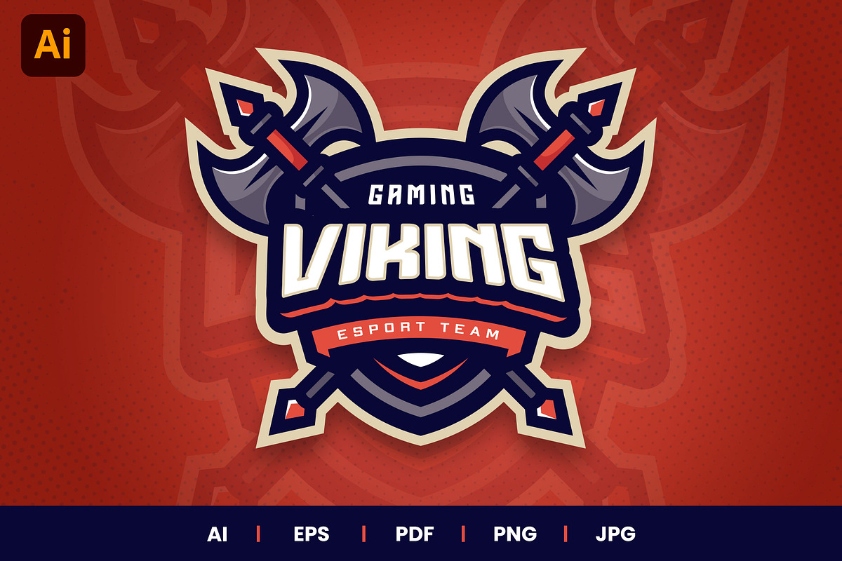 Viking E-sports Gaming Logo Template, a Branding & Logo Template by Akito Studio