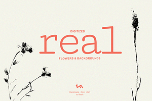 Digitized Real Flowers & Backgrounds