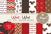 Dog Puppy Digital Papers, a Pattern Graphic by JennyL Designs (Thumbnail 1 of 5)