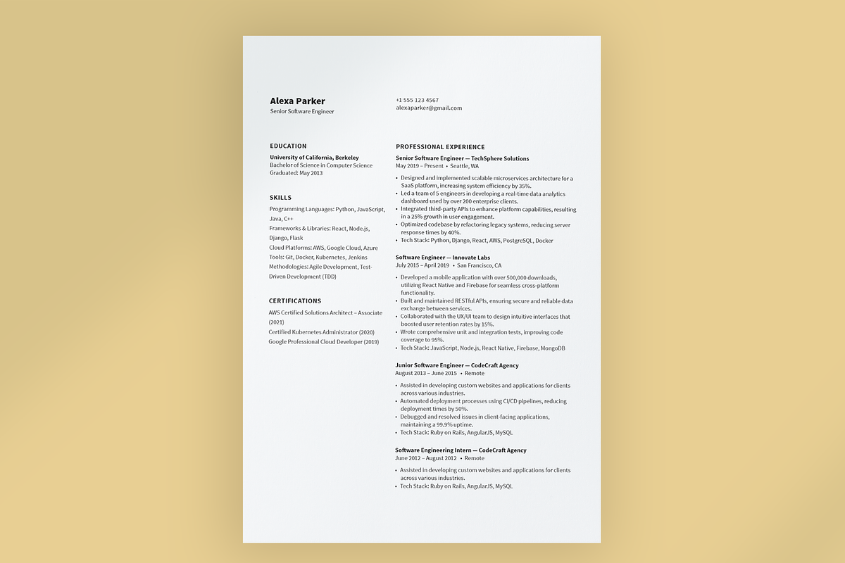 Modern Resume Template