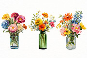 Watercolor Flowers Arrangements, an Illustration by Designworld (Thumbnail 4 of 5)