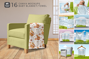 Baby Blanket Mockup for Canva, a Product Mockup by Mockup Scene