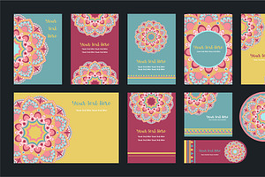 20 Mandala Vintage Template Card.