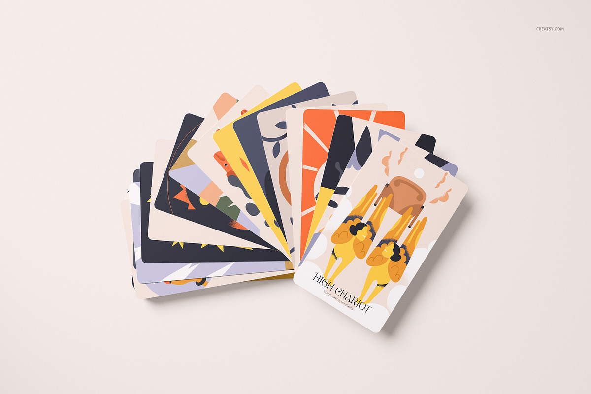 Tarot Cards Mockup Set v.4, a Merchandise Mockup by creatsy5 (Photo 8 of 12)