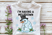 Funny Melting Snowman PNG Christmas, an Illustration by CraftArtStudio (Thumbnail 2 of 4)