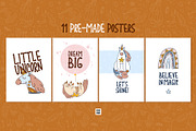 Little Unicorn vector clipart set, an Animal Illustration by Brandianna (Thumbnail 11 of 14)