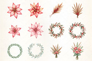 Boho Christmas Floral Clipart PNG, an Illustration by CrexoraLab (Thumbnail 2 of 5)