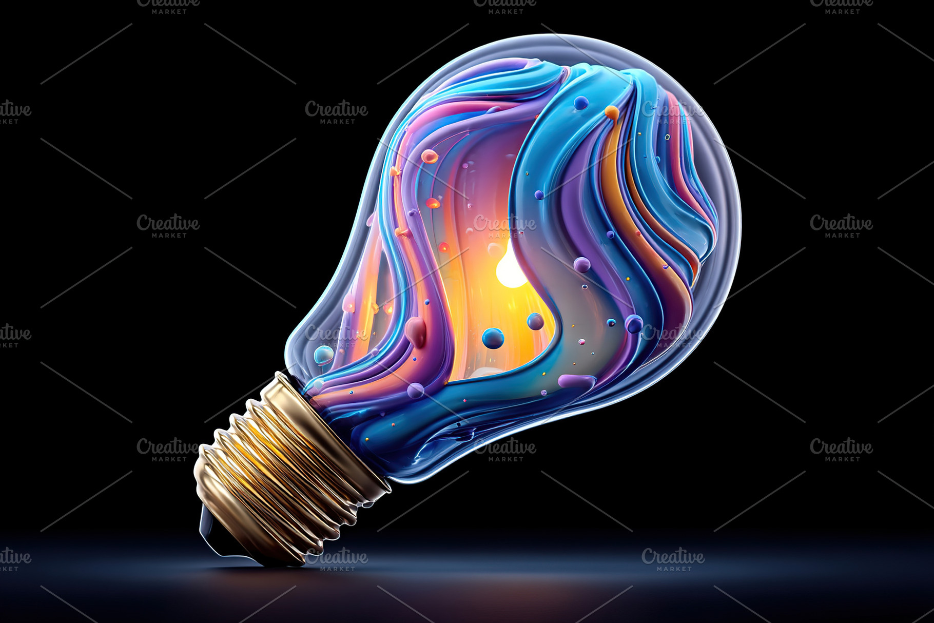 Colorful vibrant light bulb design illuminating creative possibilities and imag, a Business Photo by AlyaAnd