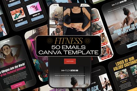 Fitness Emails | 50 Canva Templates, an Email Template by Creatif Foundry