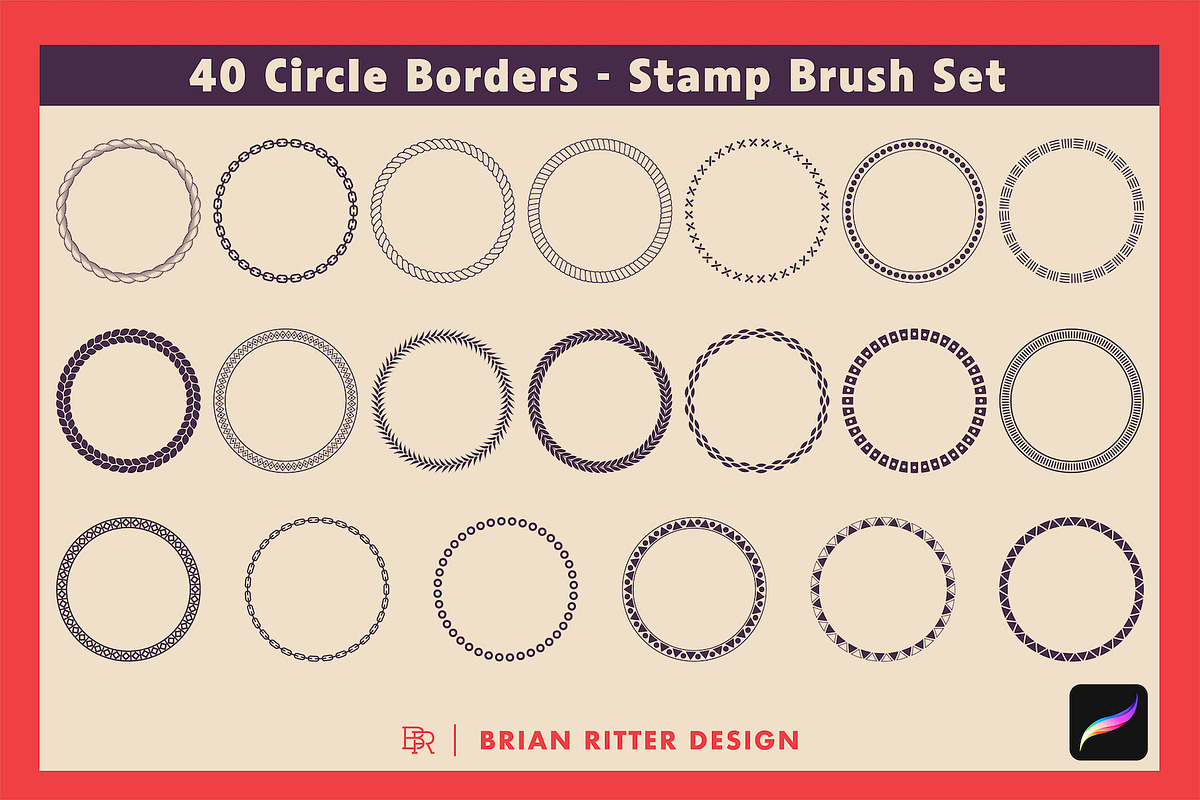 Procreate Stamp Brushes Bundle, a Brush Add-On by Brian Ritter Design
