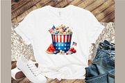 Watercolor 4th of July Popcorn Clipa, an Illustration by Sublimation Artist (Thumbnail 4 of 6)