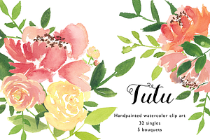 Handpainted Watercolor Flowers