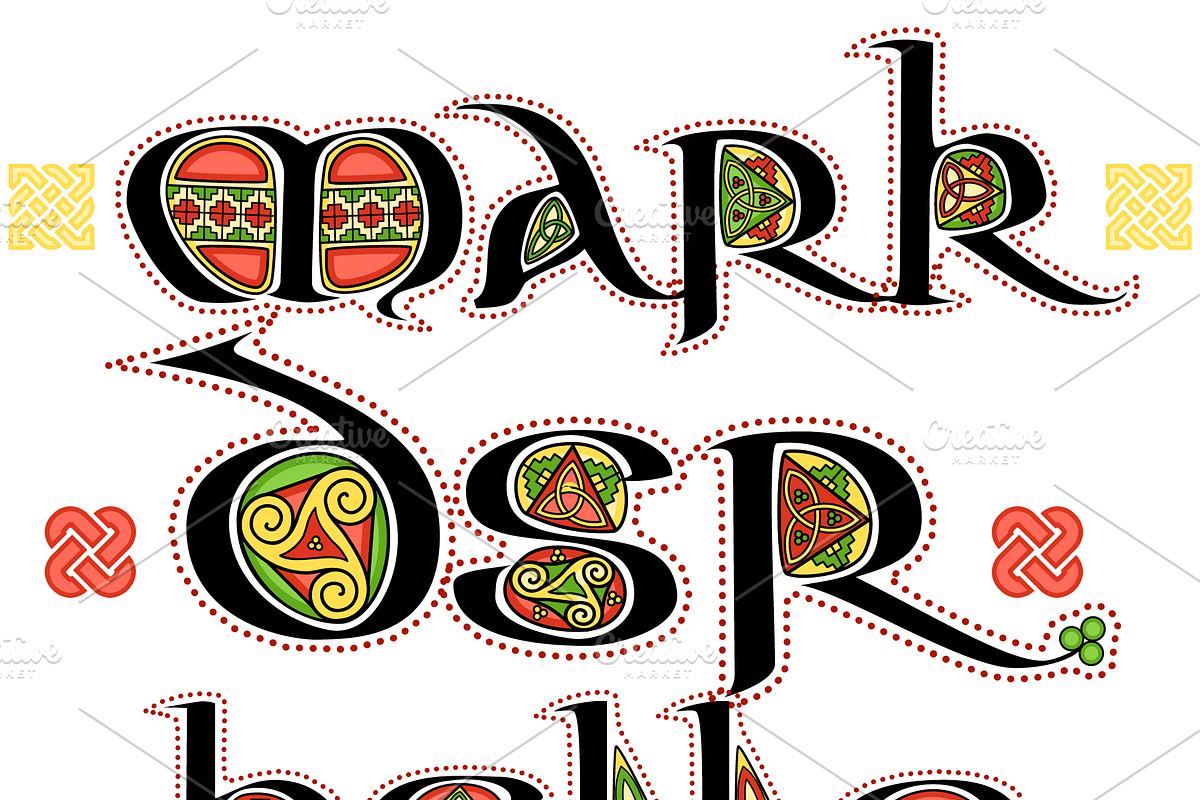 CELTIC Color FONT - Aon Manuscript, a Script Font by AonCelticArt (Photo 2 of 5)