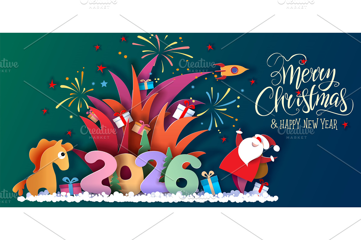 New year and Merry Christmas, an Object Illustration by Valenty