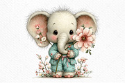 Baby Elephant in Spring Clipart Png, an Illustration by Craft Nest (Thumbnail 9 of 11)