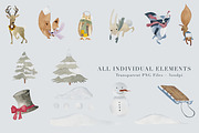 Watercolor Winter Scene Creator, an Animal Illustration by The Autumn Rabbit Ltd (Thumbnail 6 of 7)
