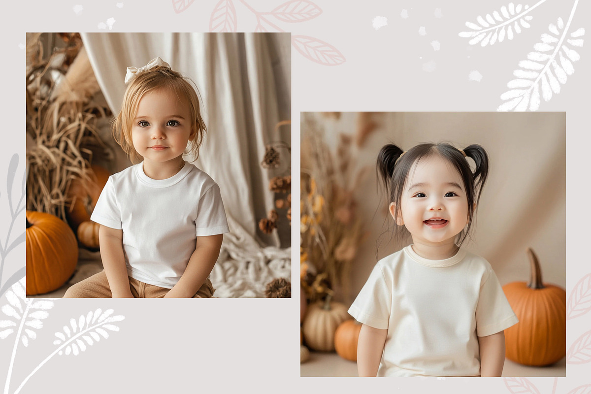 Autumn Kids tshirt Mockup PSD Set, a Shirt Mockup by AlenaVlasko stock Market (Photo 6 of 8)