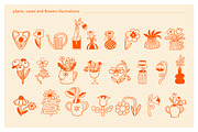Doodle Garden - botanic characters, a Graphic by Marish (Thumbnail 5 of 9)
